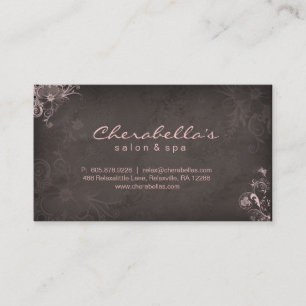 Elegant Stylish Makeup Artist Floral Pink Brown Appointment Card