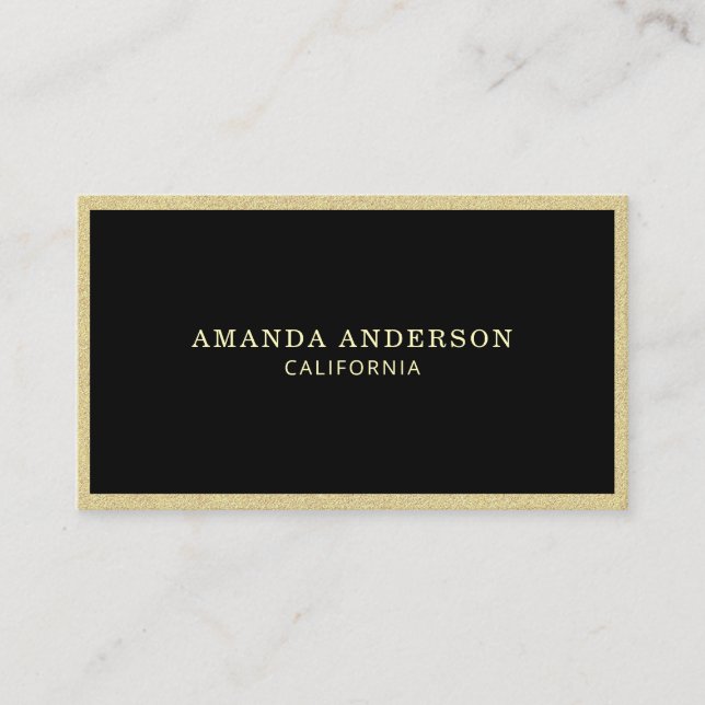 Elegant Stylish Minimal Faux Gold | Business Card (Front)