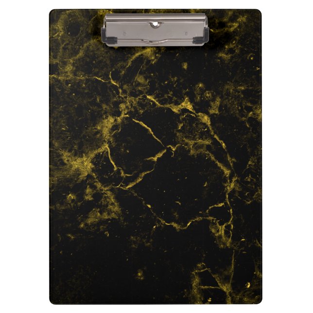 elegant stylish modern chic black and gold marble clipboard (Front)