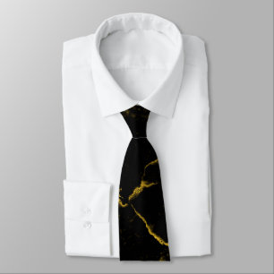 elegant stylish modern chic black and gold marble tie
