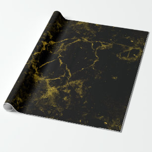 elegant stylish modern chic black and gold marble wrapping paper