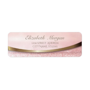 Elegant Stylish Modern Glittery Bokeh Return Address Label