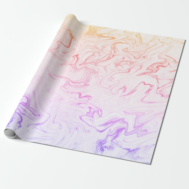 Elegant stylish modern holographic marble wrapping paper (Unrolled)