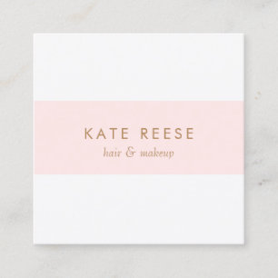Elegant Stylish Modern Light Pink Striped Square Business Card