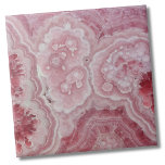 Elegant Stylish Modern Pink Ceramic Tile<br><div class="desc">A similar print also available! A captivating pink rhodochrosite print that brings the delicate beauty of this stunning mineral to life. With a close-up perspective, this showcases the intricate details and mesmerising patterns of the rhodochrosite stone. Its soft, rosy pink hues create a soothing and enchanting visual experience, evoking a...</div>