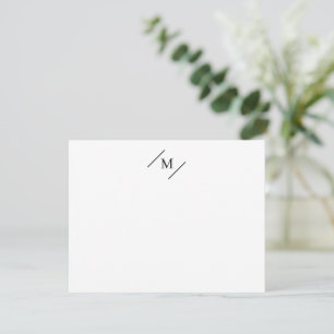 Elegant Stylish Monogram Black White Initial Card
