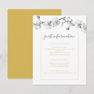 Elegant Stylish Orchid Wedding Information Note Card
