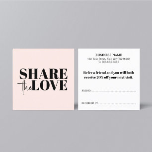 Elegant Stylish Pastel Black Bold Salon Referral Card