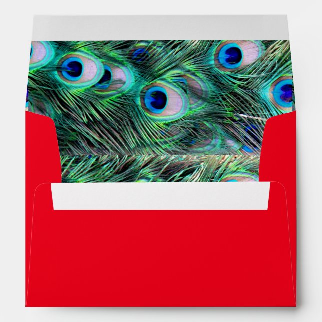 Elegant Stylish Peacock Pattern Girly Cute Glitter Envelope (Back (Bottom))