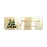 Elegant,Stylish Pine Trees,Christmas Reindeer Return Address Label<br><div class="desc">Adorable pine trees and faux gold reindeer on shiny background. An elegant and sophisticated designe.Costumize with your name and address details.</div>