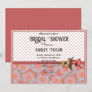 Elegant Stylish Pink Formal Floral Bridal Shower Invitation