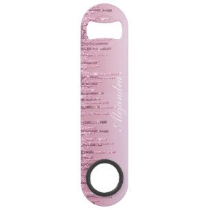 Elegant stylish pink rose gold glitter drips