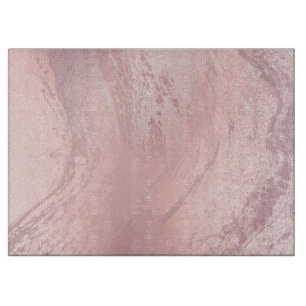 Elegant stylish pink rose gold glitter marble cutting board