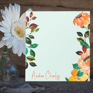 Elegant Stylish Pretty Watercolor Floral Notepad
