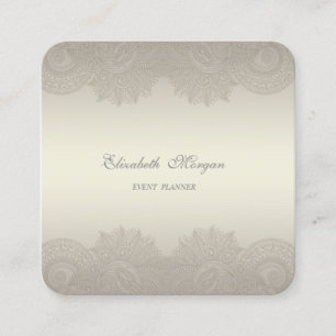 Elegant  Stylish Professional,Lace Square Business Card
