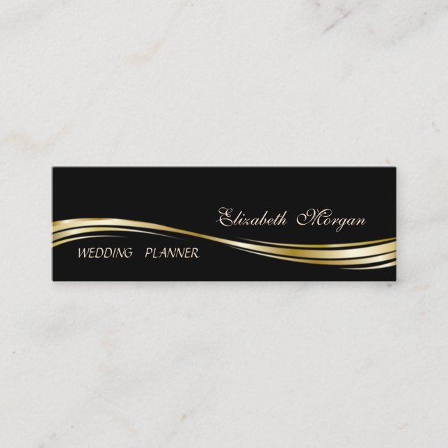 Elegant Stylish Proffesional,Black,Simple Mini Business Card (Front)