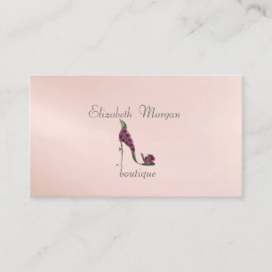 Elegant Stylish Proffesional - Floral Heel Business Card