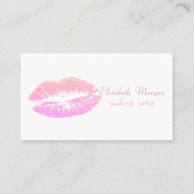 Elegant Stylish Proffesional -Glittery Lip Business Card (Front)