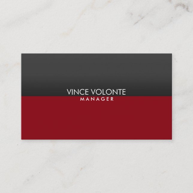 Elegant Stylish Red Grey Professional Business Card (Front)