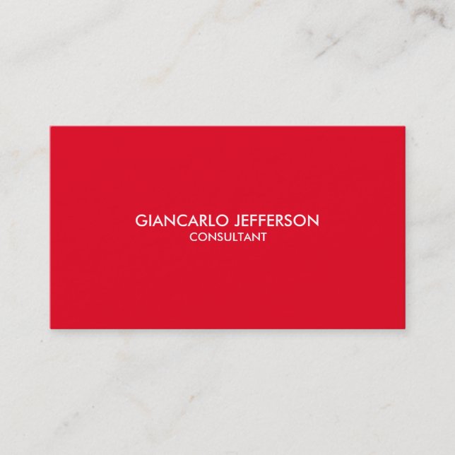 Elegant Stylish Red Professional Business Card (Front)