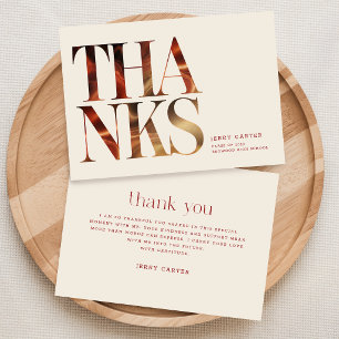 Elegant Stylish Retro Script Grad Graduation Thank You Card