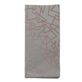 Elegant stylish rose gold geometric pattern grey napkin (Folded)