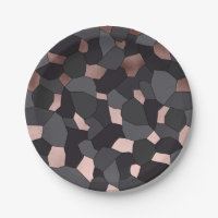 Elegant stylish rose gold grey and black mosaic
