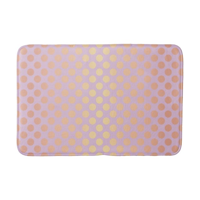 Elegant stylish rose gold polka dots pattern pink bath mat (Front)