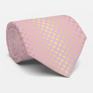 Elegant stylish rose gold polka dots pattern pink tie