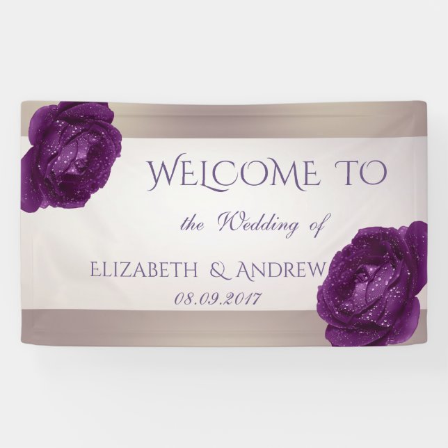 Elegant Stylish Roses  Wedding Banner (Horizontal)