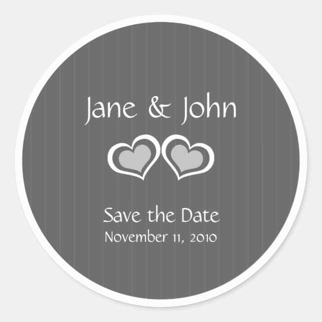Elegant Stylish Save the Date Wedding Classic Round Sticker (Front)