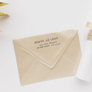 Elegant Stylish Script Modern Chic Wedding Couple Rubber Stamp