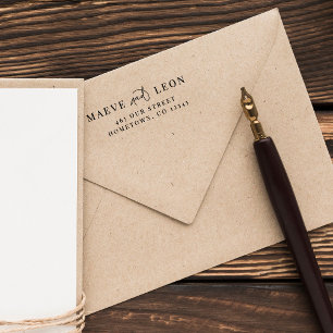 Elegant Stylish Script Modern Chic Wedding Couple Self-inking Stamp