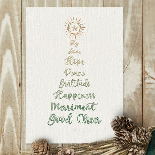 Elegant Stylish Script Typography Christmas Tree Holiday Card