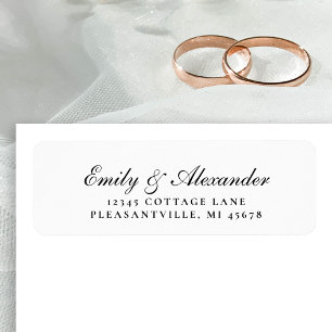 Elegant Stylish Script Wedding Return Address Return Address Label