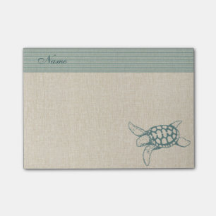 Elegant stylish sea turtle personalised post-it notes