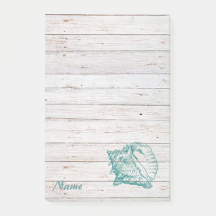Elegant stylish seashell wood texture personalised post-it notes