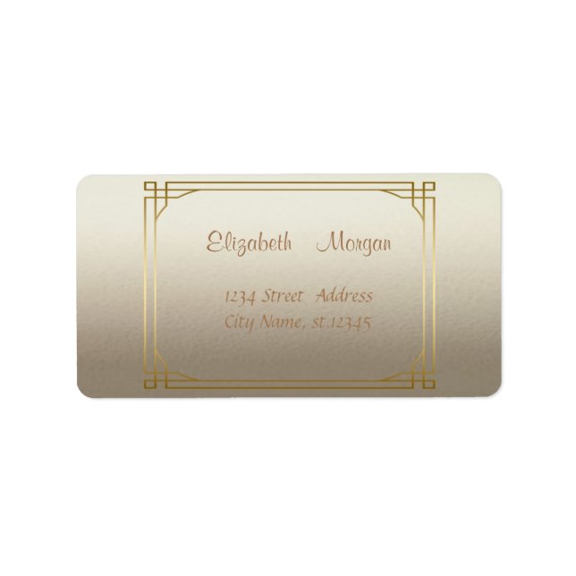 Elegant Stylish Shiny,Faux Gold Frame Label (Front)