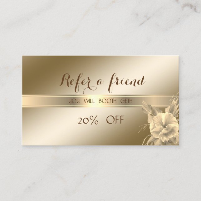 Elegant Stylish ,Shiny,Flower   Referral Card (Front)
