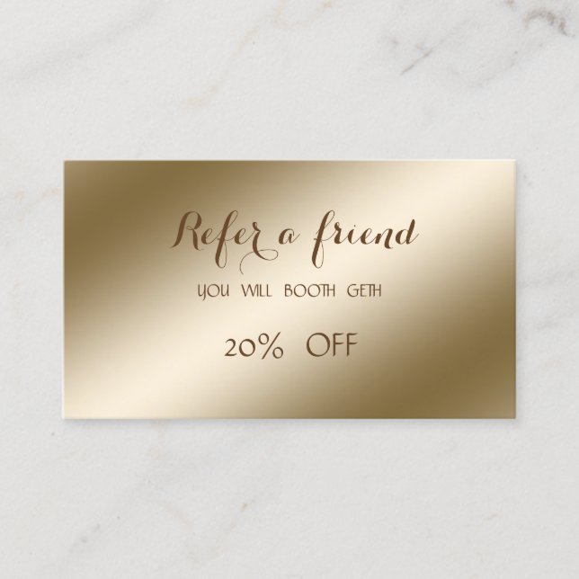 Elegant Stylish ,Shiny  Referral Card (Front)