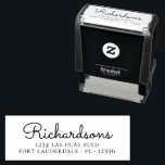 Elegant Stylish Signature Family Return Address Se Self-inking Stamp<br><div class="desc">Modern Minimalist Elegant Hand Lettered Calligraphy Script Wedding Invitation Return Address Self Inking Stamp. These family name address stamps featuring your surname in a pretty handwritten style font typography and return address info, easy to personalise them. Save time and add style to your Wedding Save the dates, Bridal Shower, Baby...</div>