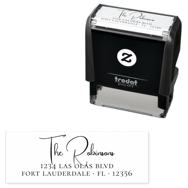 Elegant Stylish Signature Family Return Address Self-inking Stamp (In Situ)
