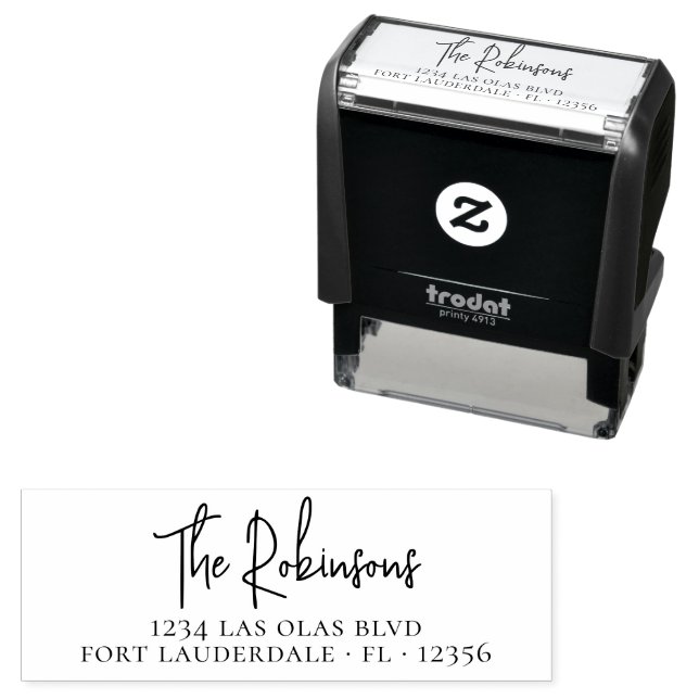 Elegant Stylish Signature Family Return Address Self-inking Stamp (In Situ)