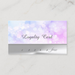 Elegant Stylish Silver, Bokeh   Loyalty Card