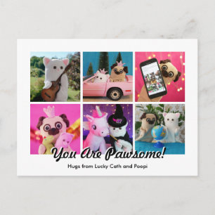 Elegant Stylish Simple Personalised Photo Collage Postcard