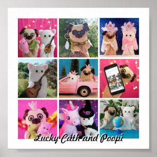 Elegant Stylish Simple Personalised Photo Collage Poster