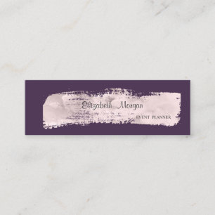 Elegant Stylish Simple,Violet,Paint Stroke Mini Business Card