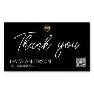Elegant stylish Simple with Gold heart Business  Magnetic Business Card