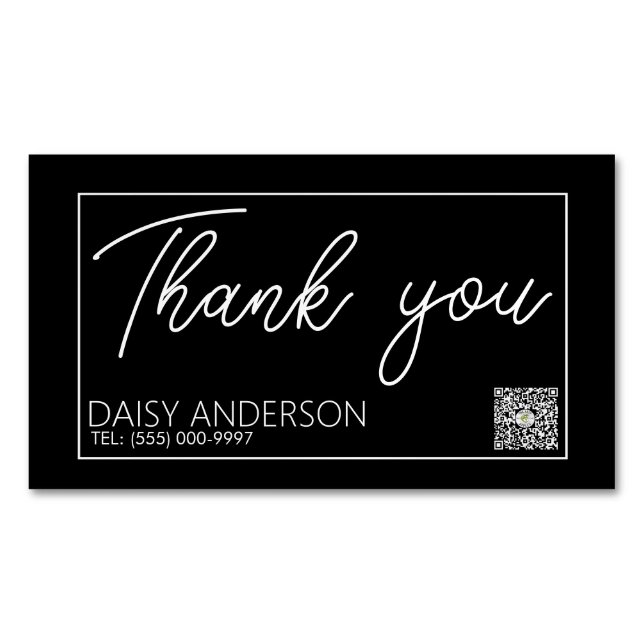 Elegant stylish Simple with white oblong Business  Magnetic Business Card (Front)