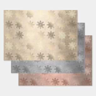 Elegant Stylish Snowflake Pattern Christmas   Wrapping Paper Sheet